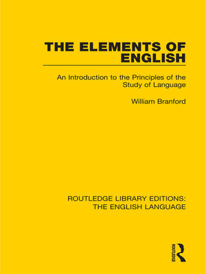 cover image of The Elements of English